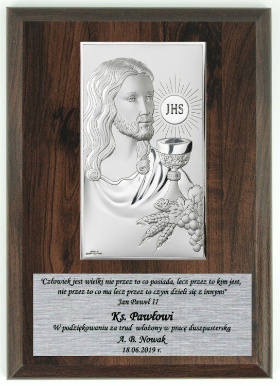 Obrazek - podziękowanie księdzu widok z przodu