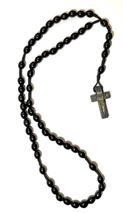 Różaniec drewniany - czarny widok ogólny