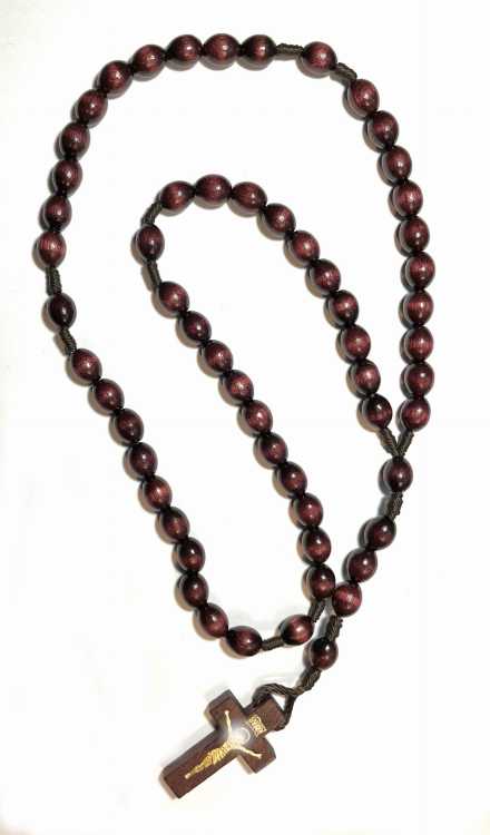 Różaniec drewniany - bordowy