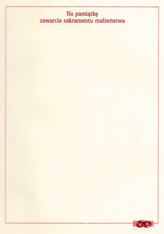 Modlitewnik Pamiątka Ślubu bordowy strona pamiątkowa