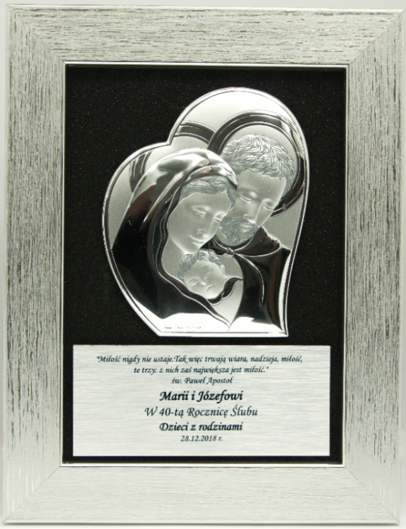 Obraz Święta Rodzina srebro - rocznica ślubu