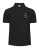 Koszulka polo krótki rękaw czarna z logo i napisem - przód