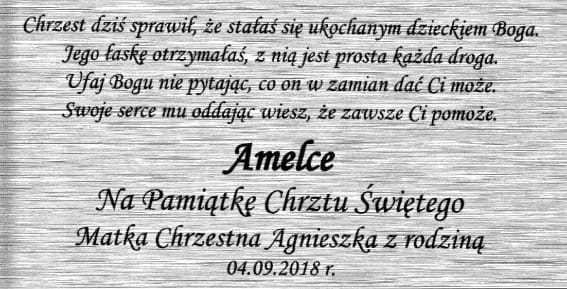 Blaszka Obraz Matki Bożej z Dzieciątkiem - Chrzest Święty