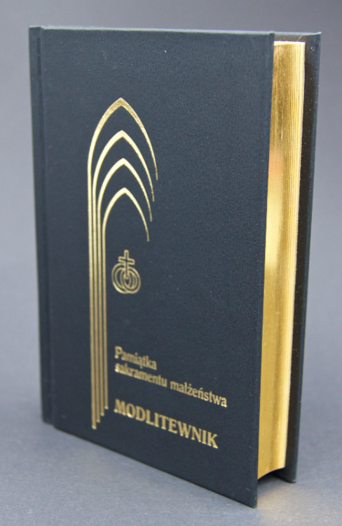 Modlitewnik Pamiątka Ślubu czarny złocony widok ogólny