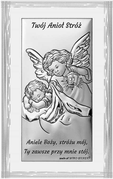 Obraz Aniołek 6753W/2 panel 8,5x15 CM  - srebrny obrazek