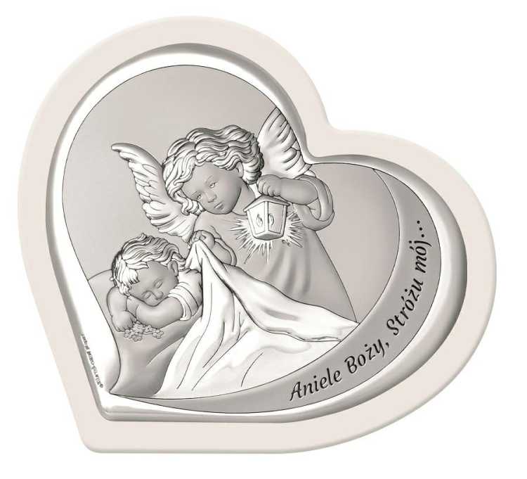 Obraz Aniołek z latarenką serce 6777/2W 14x12 CM widok z przodu