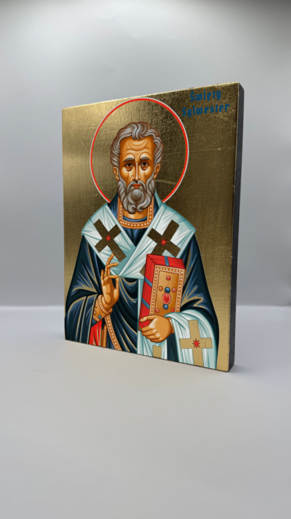Ikona Świętego Sylwestera widok ogólny