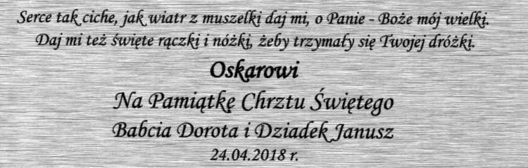 Chrzest święty babcia dziadek-napis do Obrazek z okazji Chrztu świętego Anioł z latarenką ze srebrem