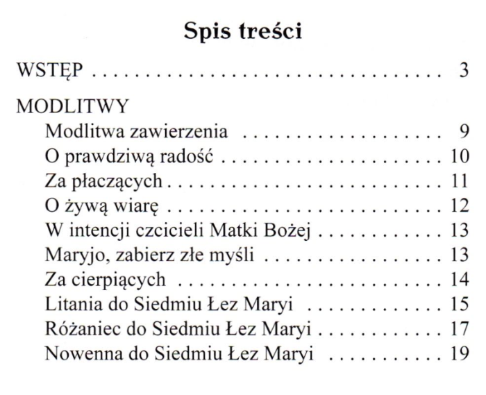 Módlmy się łzy spis.jpg