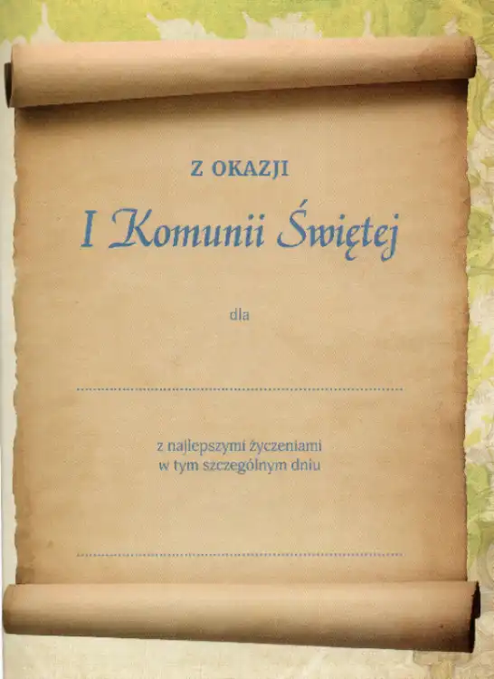 Pamiątka I Komunii Świętej - kielich WDS wkładka 1