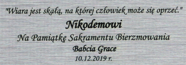 Tabliczka do Pamiątka Bierzmowania - Jezu Ufam Tobie srebro II