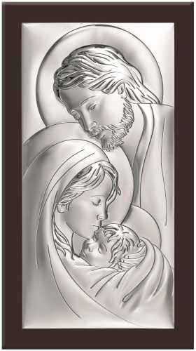 Obrazek ze srebrem Święta Rodzina z drewnie 6380/2XWM