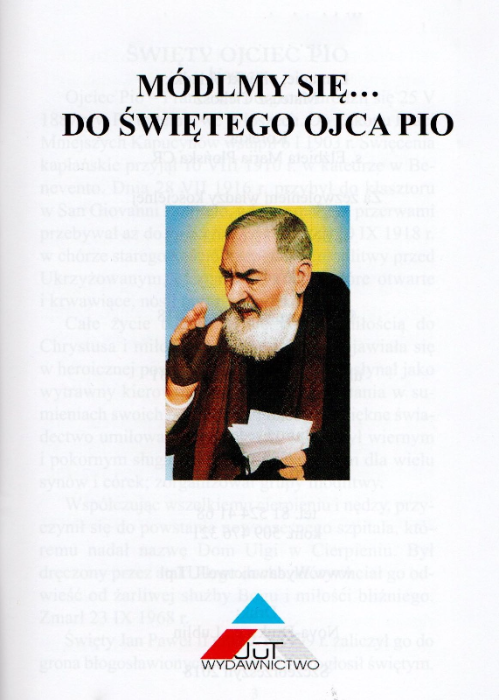 Módlmy się - Do Świętego Ojca Pio - strona tytułowa