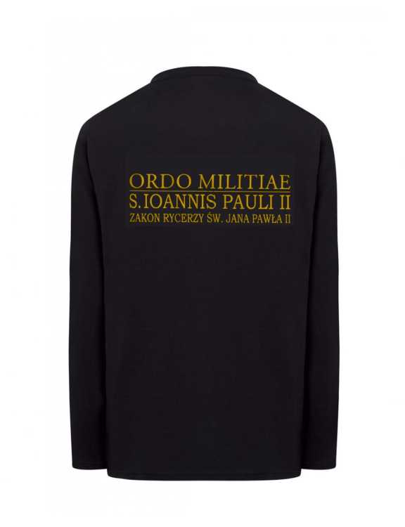 Koszulka T-shirt czarna długi rękaw z logo i napisem na plecach - tył