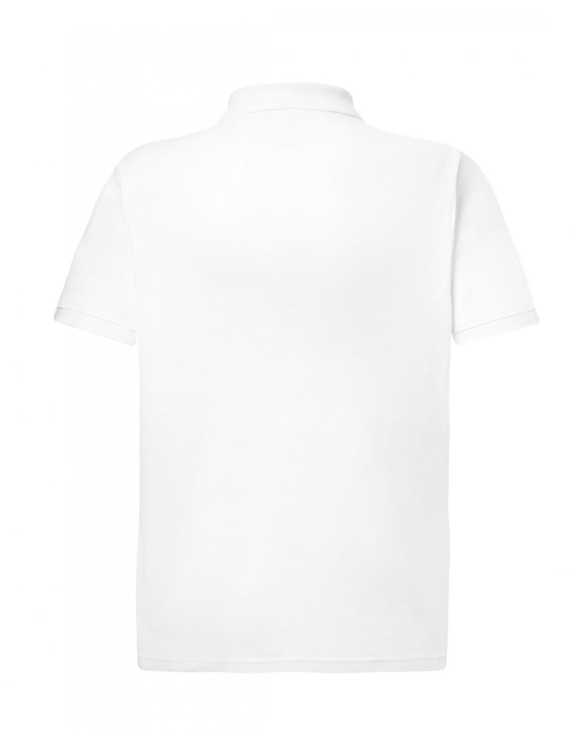 Koszulka polo krótki rękaw biała z logo i z napisem na piersi - tył