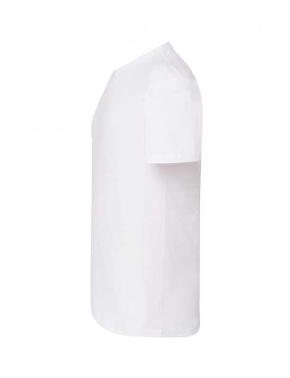 Koszulka T-shirt biała z logo i napisem na piersi - bok