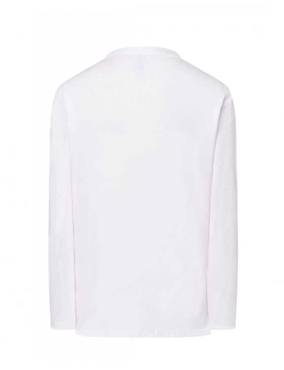 oszulka T-shirt biały długi rękaw z logo z napisem na piersi - tył