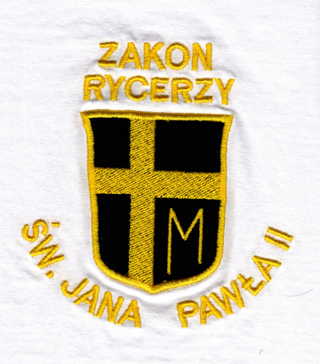 oszulka T-shirt biały długi rękaw z logo z napisem na piersi - emblemat