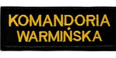 Naszywka rycerska z rzepą - z nazwą komandorii haft