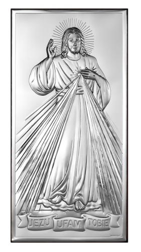 Obraz Jezu Ufam Tobie ze srebrem 6443/3