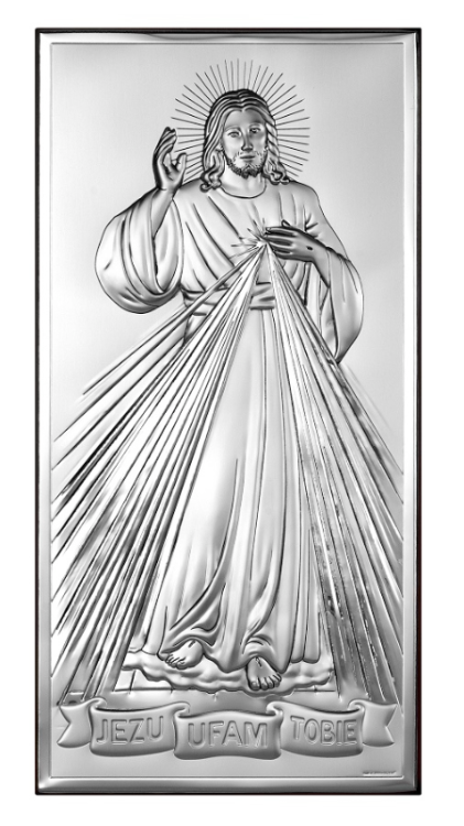 Obraz Jezu Ufam Tobie ze srebrem 6443/3
