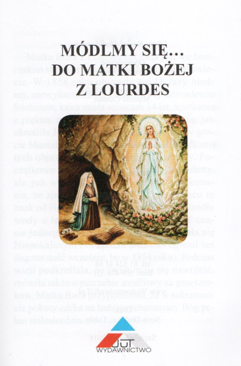 Módlmy się - Do Matki Bożej z Lourdes strona tytułowa
