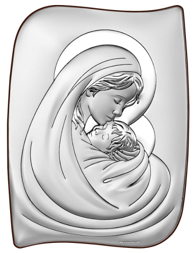 Obraz Matki Bożej z Dzieciątkiem ze srebrem 6467/2