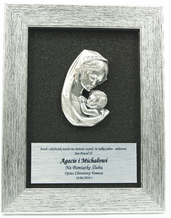 Obraz Matki Bożej z Dzieciątkiem - życzenia na ślub