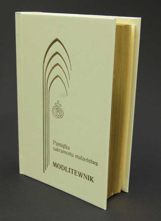 Modlitewnik Pamiątka Ślubu biały złocony widok ogólny