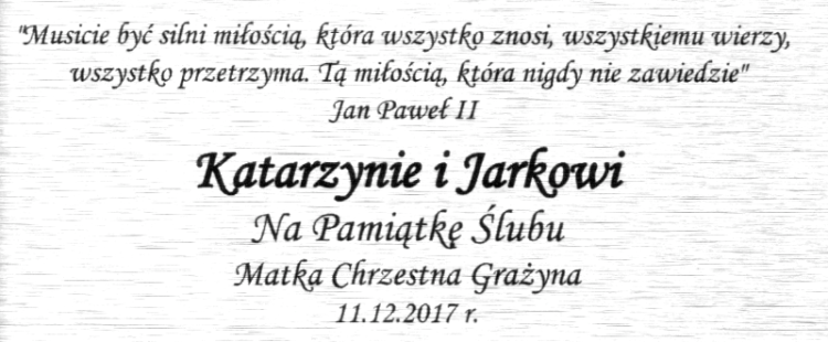 Tabliczka z życzeniami z okazji ślubu II 